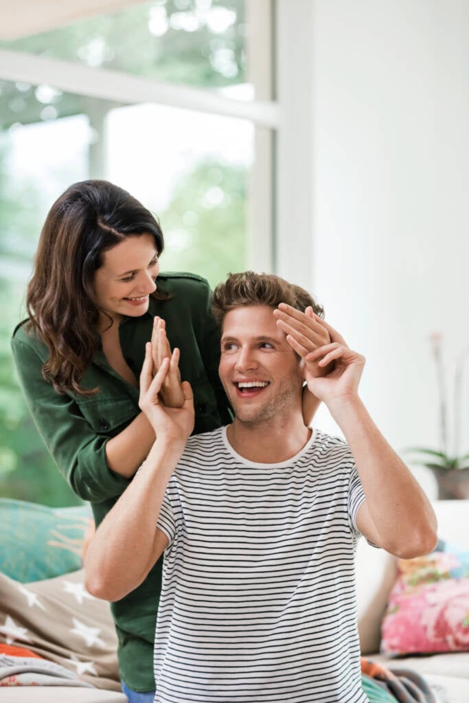 Couple Livingroom Vision Correction